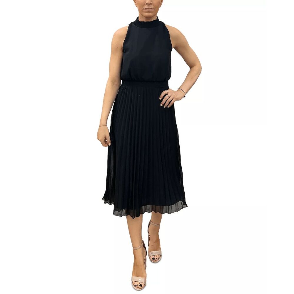Sam Edelman Women's Pleated Midi Dress - Black 8
